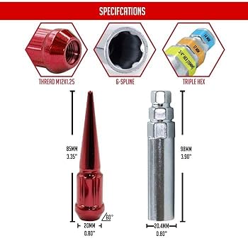 りん　0612 Amazon.com: Wheel Accessories Parts 20 Pcs M12 x 1.25 12 x